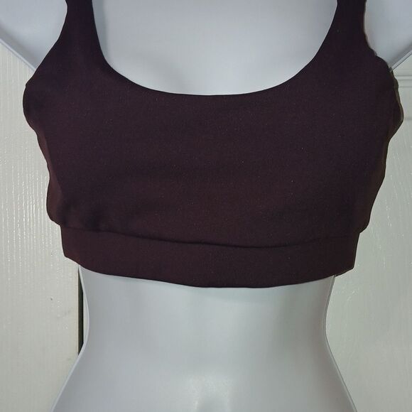 Mono B purple eggplant high impact sports bra adjustable strap Sz S Style AT6115 - Picture 2 of 5